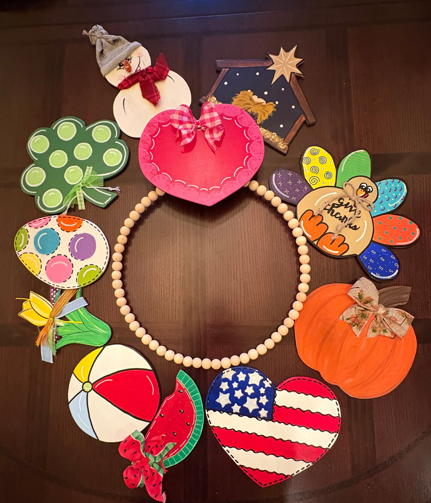 Bead Wreath with 13 Inserts