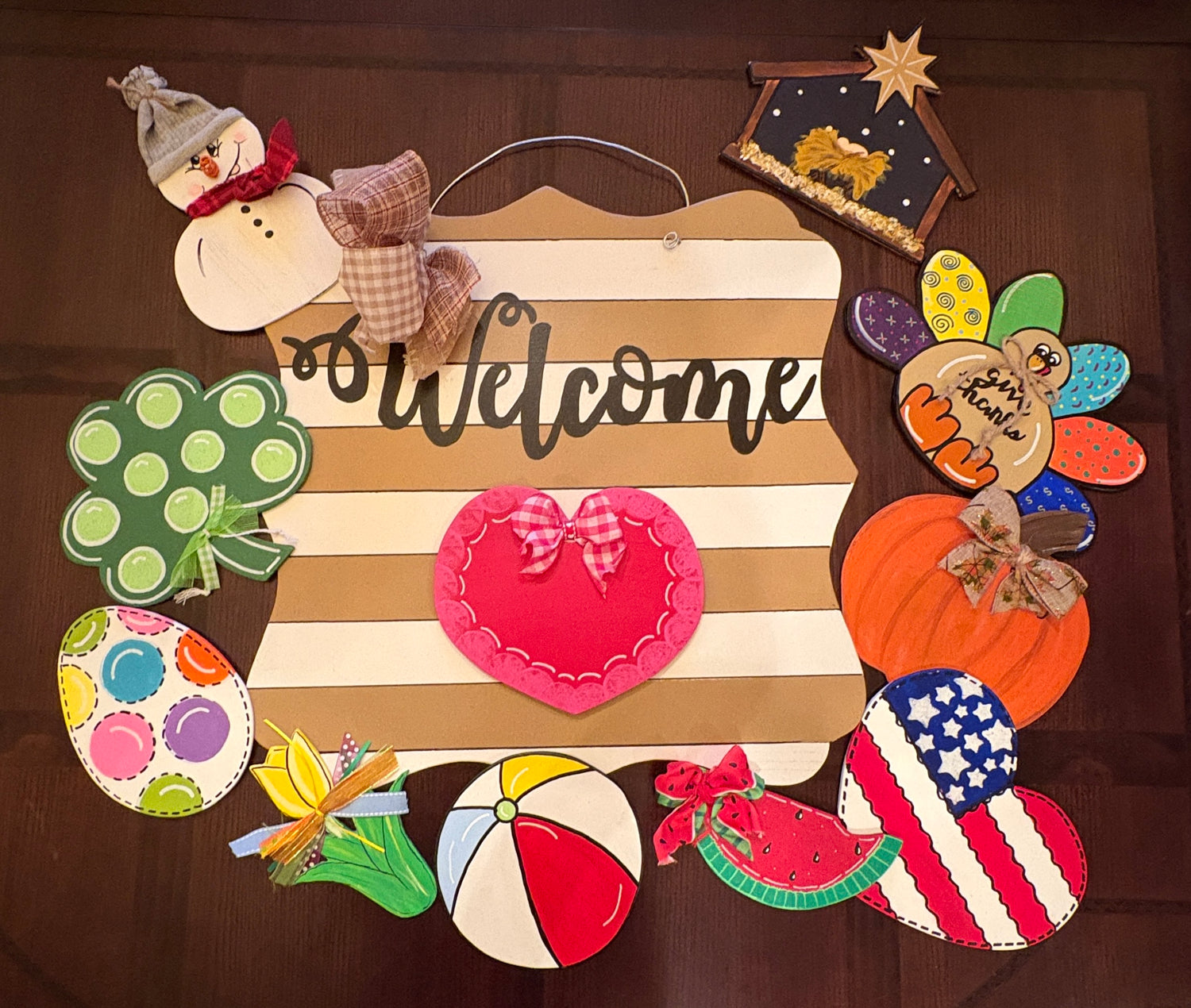 Welcome Door Hanger with Optional Inserts