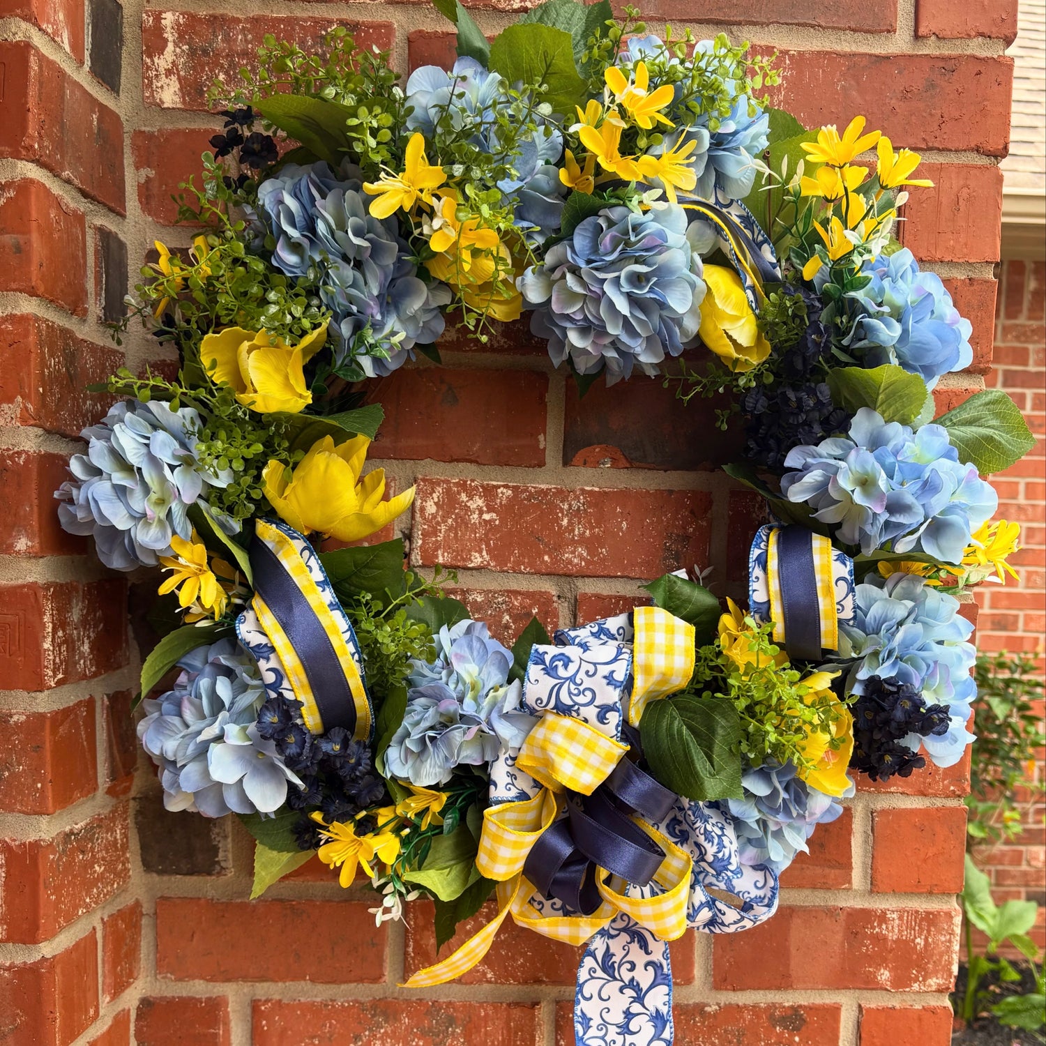 Blue and Yellow Wreath
