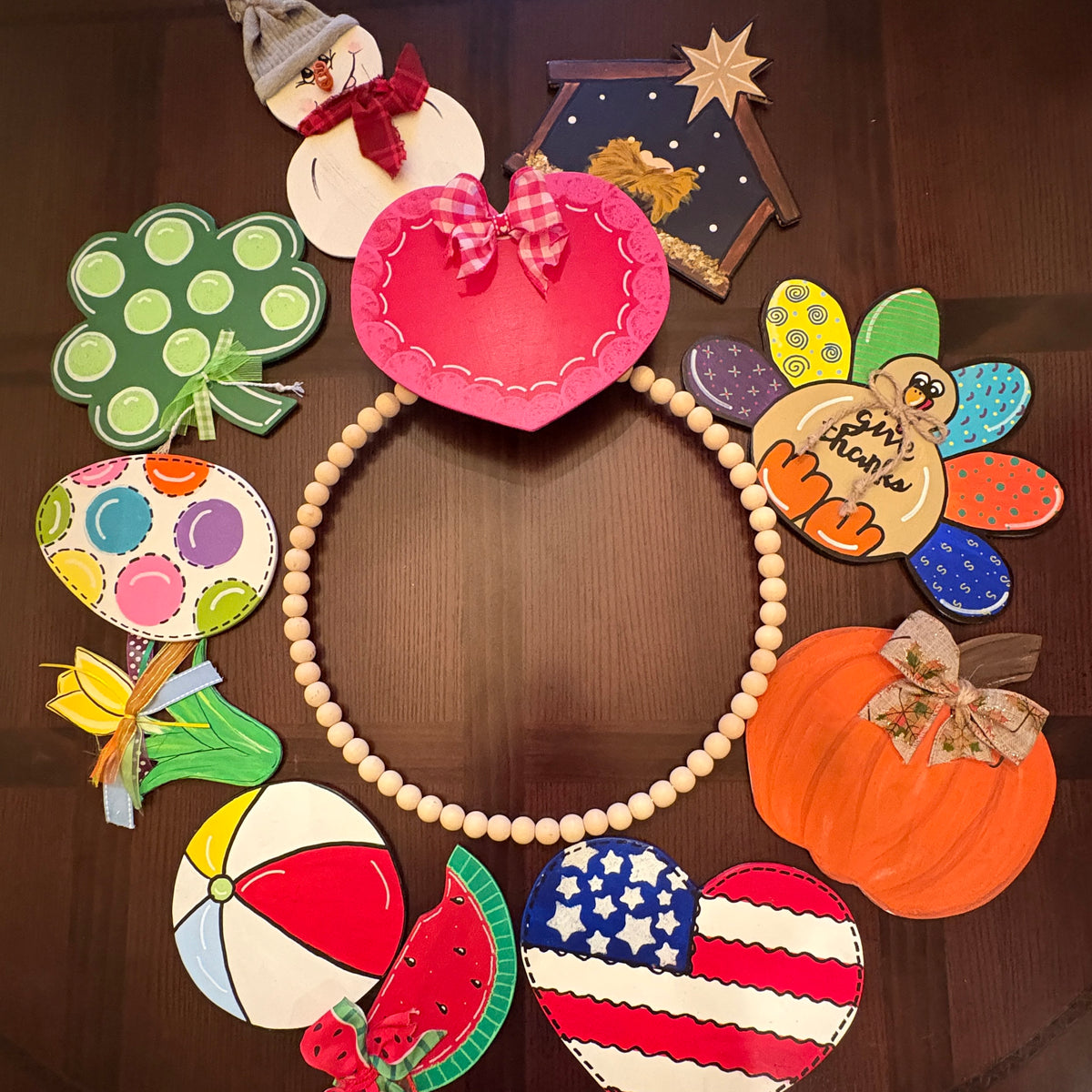 Bead Wreath with Optional Inserts