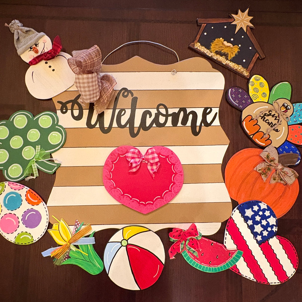 Welcome Door Hanger with Optional Inserts